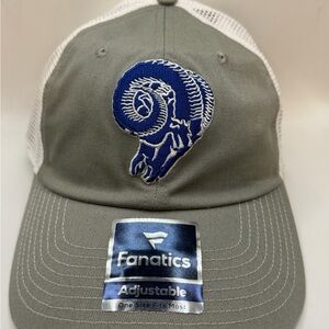 Los Angeles Rams Fanatics Gray and White Adjustable Cap | Unisex - OSFM | NWT